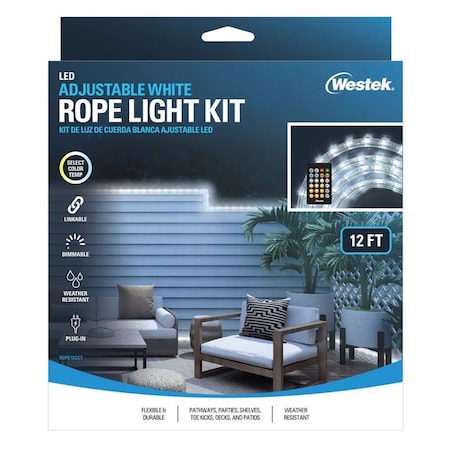 Westek Westek 12 ft. L White Plug-In LED Rope Light Kit 275 lm ROPE12CCT